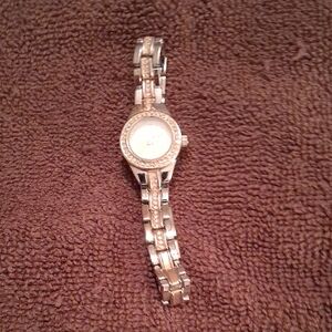 Source Unknown Silver Women's Watch with Crystal Accents